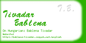 tivadar bablena business card